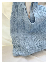 Women’s Retro Artsy Twist Cotton Knitted Shoulder Bag for Boho Everyday Style & Gifts
