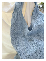 Women’s Retro Artsy Twist Cotton Knitted Shoulder Bag for Boho Everyday Style & Gifts