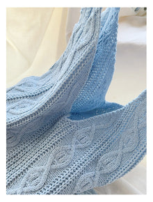 Women’s Retro Artsy Twist Cotton Knitted Shoulder Bag for Boho Everyday Style & Gifts