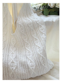 Women’s Retro Artsy Twist Cotton Knitted Shoulder Bag for Boho Everyday Style & Gifts