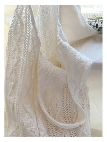 Women’s Retro Artsy Twist Cotton Knitted Shoulder Bag for Boho Everyday Style & Gifts