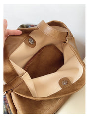 Women’s Retro Bucket Leather Bag for Everyday City Outfits