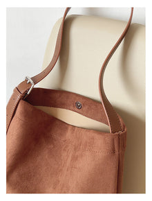 Soft Suede Leather Shoulder Bag for Women, Everyday City Purse