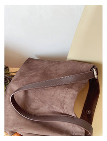 Soft Suede Leather Shoulder Bag for Women, Everyday City Purse
