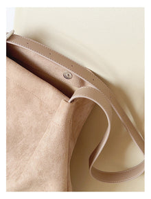 Soft Suede Leather Shoulder Bag for Women, Everyday City Purse