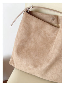 Soft Suede Leather Shoulder Bag for Women, Everyday City Purse