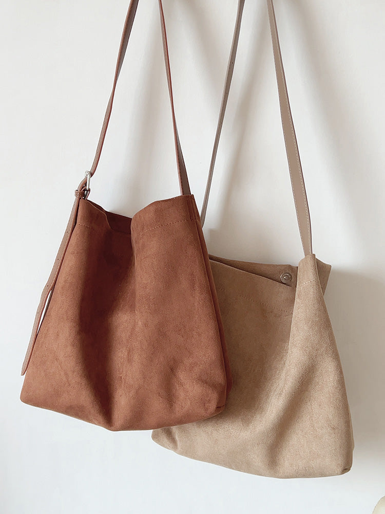 Women’s Soft Leather Soft Suede Shoulder Bag for Everyday City Outfits