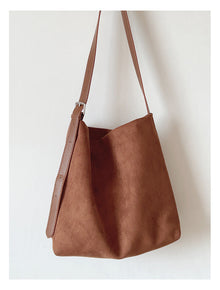 Soft Suede Leather Shoulder Bag for Women, Everyday City Purse