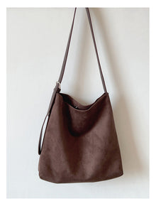 Soft Suede Leather Shoulder Bag for Women, Everyday City Purse