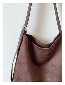 Soft Suede Leather Shoulder Bag for Women, Everyday City Purse
