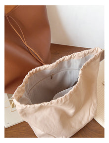 Schicke Damen-Leder-Eimertasche Umhängetasche für alltägliche City-Outfits