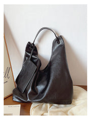 Women’s Simple Leather Tote Bag for Everyday City Outfits