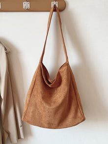 Soft Suede Leather Shoulder Bag for Women, Everyday City Purse