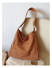 Soft Suede Leather Shoulder Bag for Women, Everyday City Purse