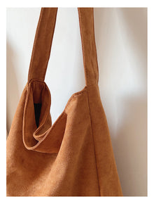 Soft Suede Leather Shoulder Bag for Women, Everyday City Purse