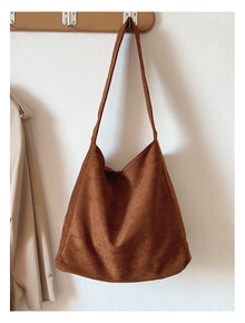 Soft Suede Leather Shoulder Bag for Women, Everyday City Purse