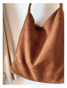 Soft Suede Leather Shoulder Bag for Women, Everyday City Purse