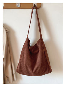Soft Suede Leather Shoulder Bag for Women, Everyday City Purse