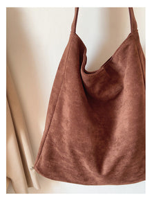 Soft Suede Leather Shoulder Bag for Women, Everyday City Purse