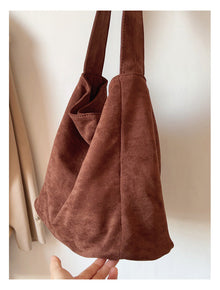 Soft Suede Leather Shoulder Bag for Women, Everyday City Purse
