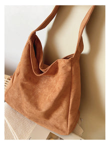 Soft Suede Leather Shoulder Bag for Women, Everyday City Purse