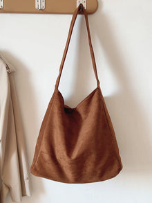 Soft Suede Leather Shoulder Bag for Women, Everyday City Purse