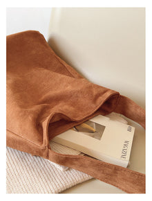 Soft Suede Leather Shoulder Bag for Women, Everyday City Purse