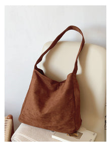 Soft Suede Leather Shoulder Bag for Women, Everyday City Purse
