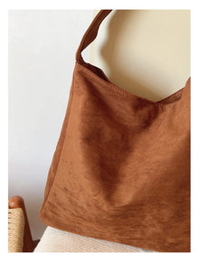 Soft Suede Leather Shoulder Bag for Women, Everyday City Purse