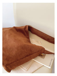 Soft Suede Leather Shoulder Bag for Women, Everyday City Purse