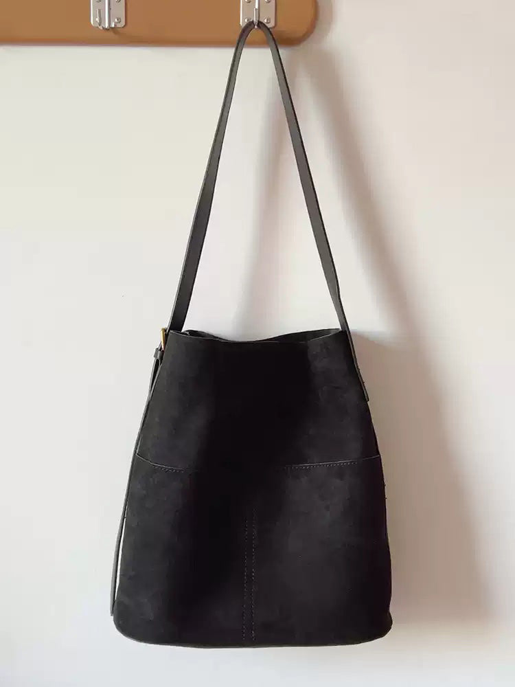 Women’s Soft Leather Soft Suede Shoulder Bag for Everyday City Outfits