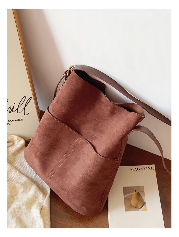Women’s Soft Leather Soft Suede Shoulder Bag for Everyday City Outfits