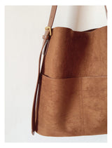 Women’s Soft Leather Soft Suede Shoulder Bag for Everyday City Outfits