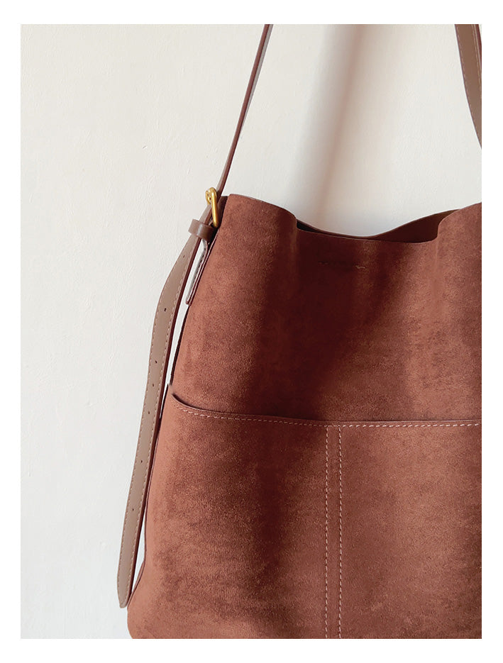 Women’s Soft Leather Soft Suede Shoulder Bag for Everyday City Outfits