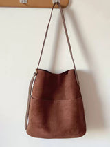 Women’s Soft Leather Soft Suede Shoulder Bag for Everyday City Outfits