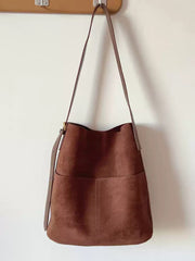 Women’s Soft Leather Soft Suede Shoulder Bag for Everyday City Outfits