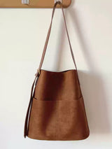 Women’s Soft Leather Soft Suede Shoulder Bag for Everyday City Outfits