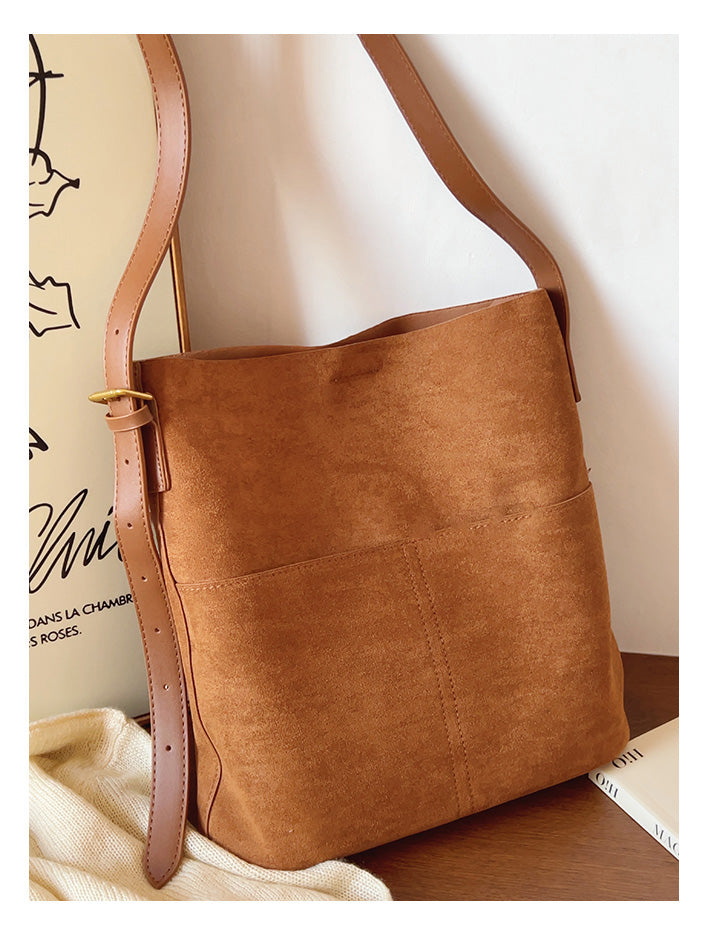 Women’s Soft Leather Soft Suede Shoulder Bag for Everyday City Outfits