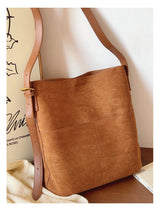 Women’s Soft Leather Soft Suede Shoulder Bag for Everyday City Outfits
