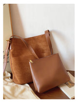 Women’s Soft Leather Soft Suede Shoulder Bag for Everyday City Outfits