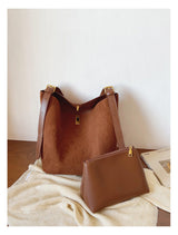 Women’s Soft Leather Soft Suede Shoulder Bag for Everyday City Outfits
