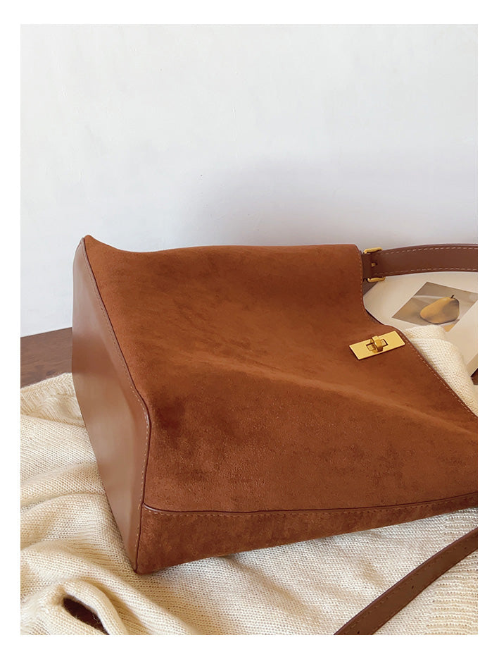Women’s Soft Leather Soft Suede Shoulder Bag for Everyday City Outfits