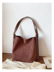 Women’s Soft Leather Soft Suede Shoulder Bag for Everyday City Outfits