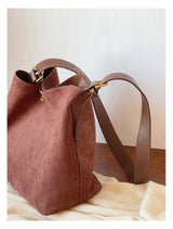 Women’s Soft Leather Soft Suede Shoulder Bag for Everyday City Outfits