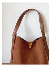Women’s Soft Leather Soft Suede Shoulder Bag for Everyday City Outfits