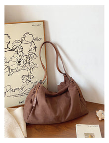 Soft Suede Leather Shoulder Bag for Women, Everyday City Purse