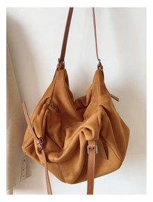 Soft Suede Leather Shoulder Bag for Women, Everyday City Purse