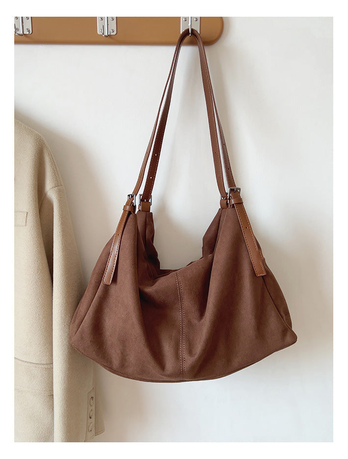 Women’s Soft Leather Soft Suede Shoulder Bag for Everyday City Outfits