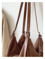 Women’s Soft Leather Soft Suede Shoulder Bag for Everyday City Outfits