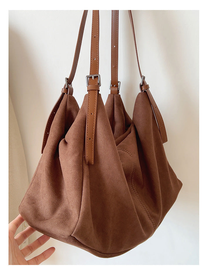 Women’s Soft Leather Soft Suede Shoulder Bag for Everyday City Outfits